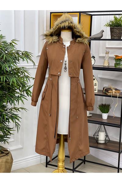 Ön Kapaklı Parka Kaban 4230 Taba