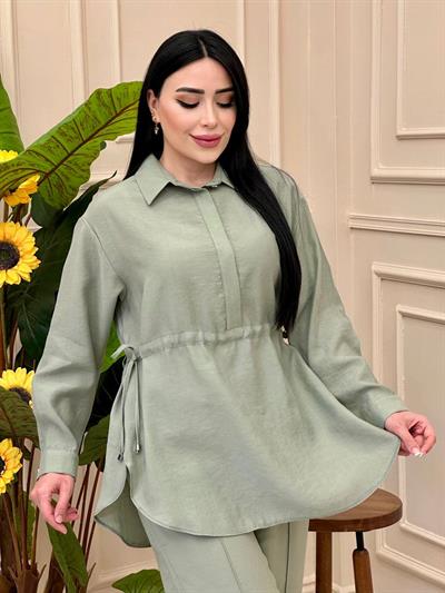 Önü Büzme Spor İkili Takım 10610 t-25 Mint yeşili