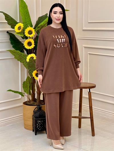 Önü Payet İşleme Modal Takım 14300 T025 Kahverengi