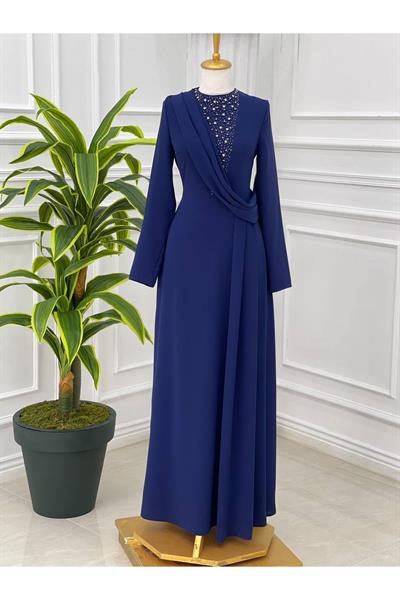 Önü Taş İşleme Elbise 5102 Saks