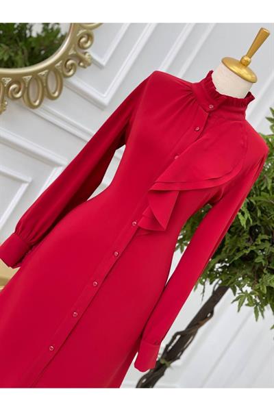 Önü Volanlı Tunik 5217 Kırmızı