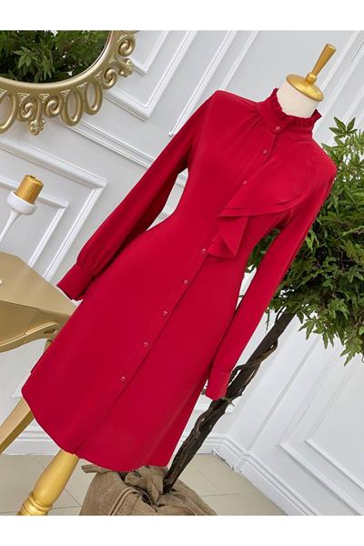 Önü Volanlı Tunik 5217 Kırmızı