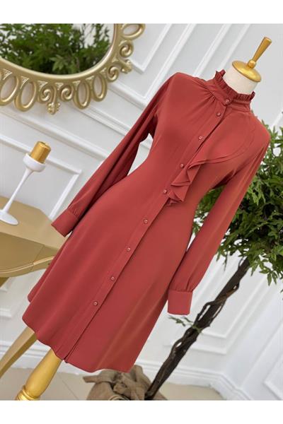 Önü Volanlı Tunik 5217 Taba