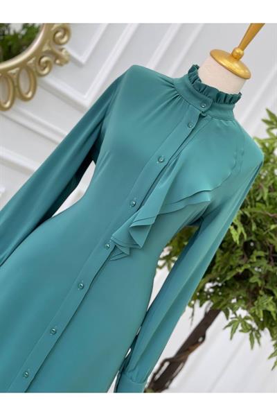Önü Volanlı Tunik 5217 Yeşil