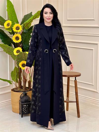 Organize Detay Abaya Elbise 3008 E025 Siyah