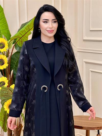 Organize Detay Abaya Elbise 3008 E025 Siyah