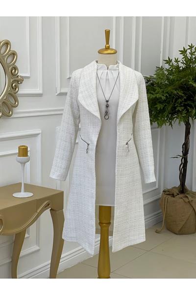 Örme Ceket 14300-Ekru