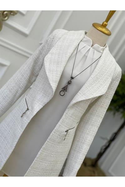 Örme Ceket 14300-Ekru