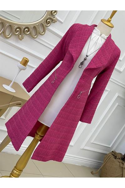 Örme Ceket 14300-Fuşya