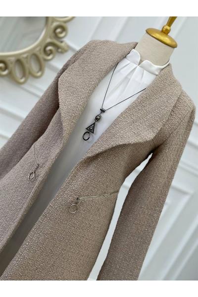 Örme Ceket 14300-Taş