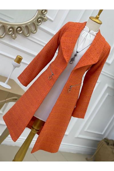 Örme Ceket 14300-Turuncu