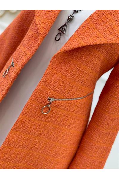Örme Ceket 14300-Turuncu