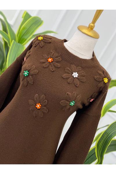 Papatya Desen Tunik 7626 Kahverengi
