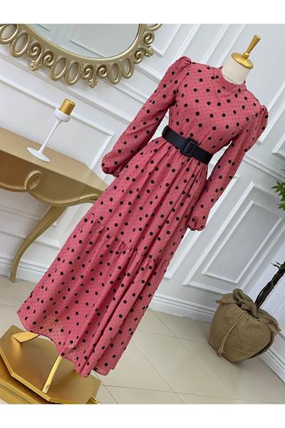 Papatya Kapartma Elbise 1225 pembe