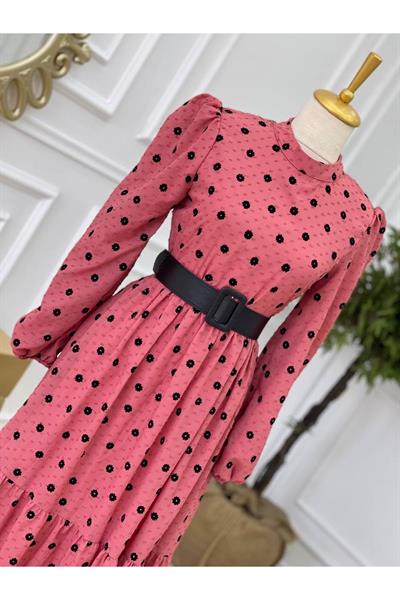 Papatya Kapartma Elbise 1225 pembe