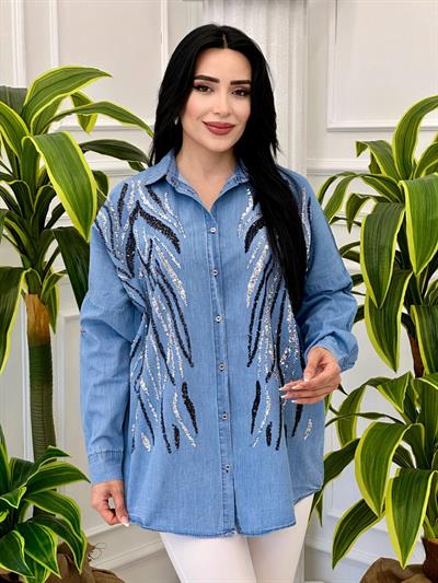 Payet İşleme Kot Gömlek 002 t-24 Kot
