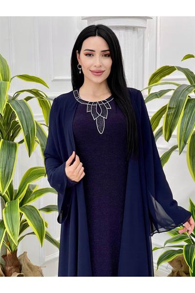 Pelerin Simli Anne Abiye 23y38 Lacivert