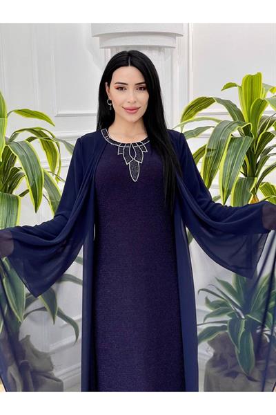 Pelerin Simli Anne Abiye 23y38 Lacivert