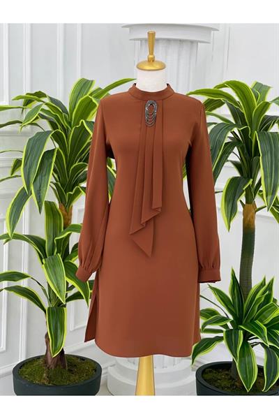 Pile Kravatlı Tunik 6376 Kiremit