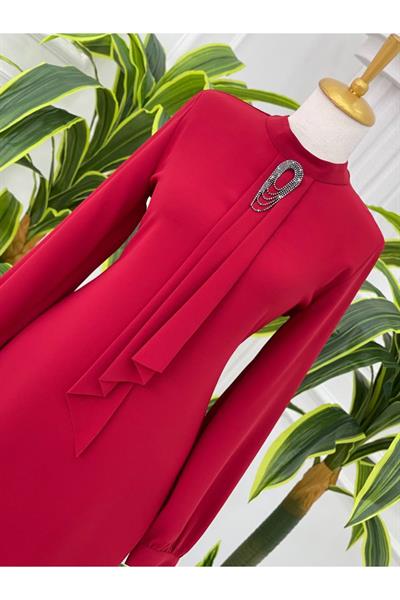 Pile Kravatlı Tunik 6376 Kırmızı