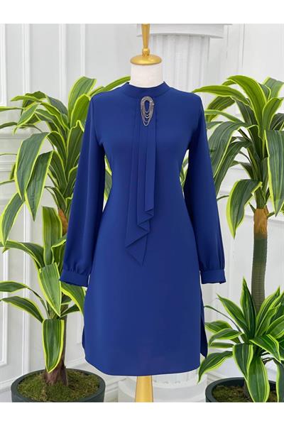 Pile Kravatlı Tunik 6376 Saks