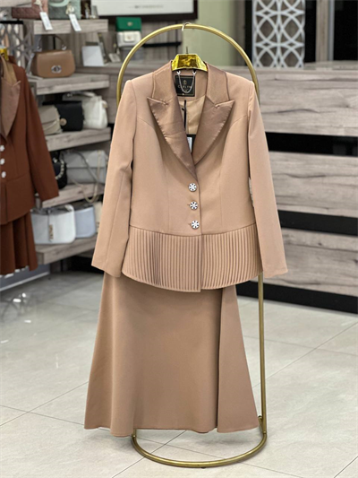 Pilise Ceket Etek Takım 3040 T-26 Bej