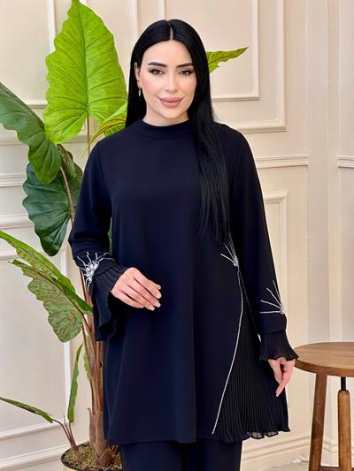 Pilise Detay Panyolonlu Takım 1399 t025 Siyah