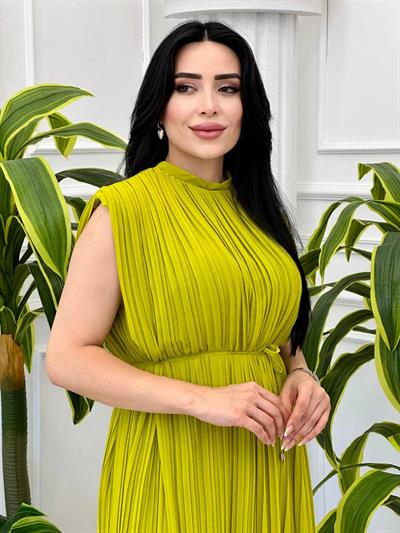 Pilise Kolsuz Elbise 5221 t-24 Yağ Yeşili