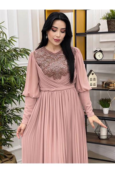 Piliseli Abiye 3078 Somon