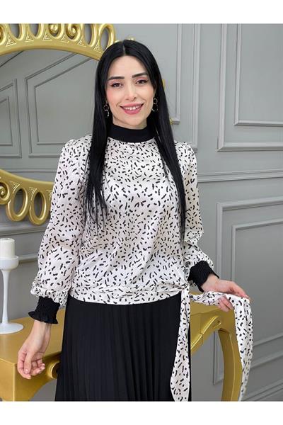 Piliseli Desenli Etekli Takım 1153 Beyaz
