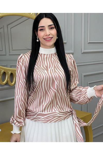 Piliseli Desenli Etekli Takım 1153 Taba Zebra