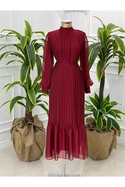 Piliseli Jan Jan Elbise 3747 Bordo