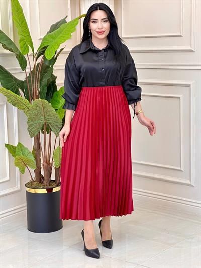 Piliseli Saten Etek 9438 t-24 Bordo