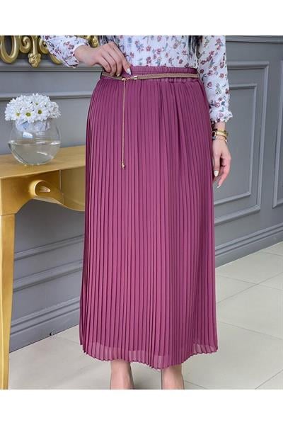 Piliseli Şifon Etek 5325 Rose