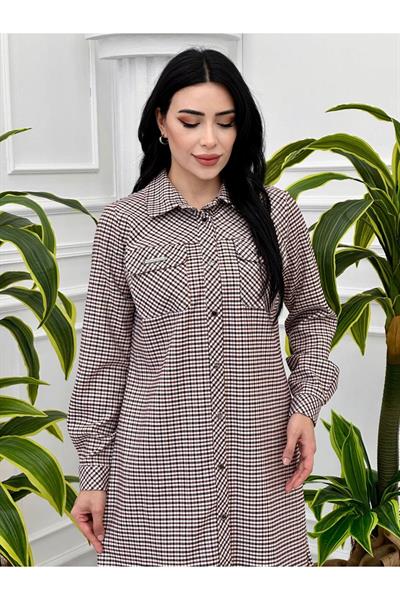 Piti Kare Spor Tunik 2144 Kahverengi