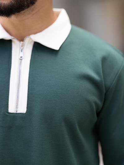 Polo Yaka Fermuarlı Sweat T-24 909 Haki