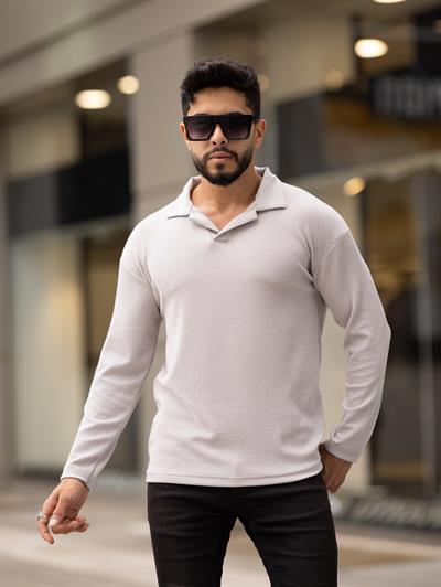Polo Yaka Fitilli Sweat T-24 0909 Gri