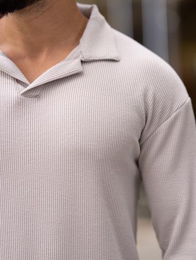 Polo Yaka Fitilli Sweat T-24 0909 Gri