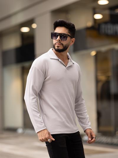 Polo Yaka Fitilli Sweat T-24 0909 Gri