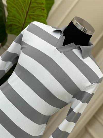 Polo Yaka Triko Kazak T-24 809 Açık Gri