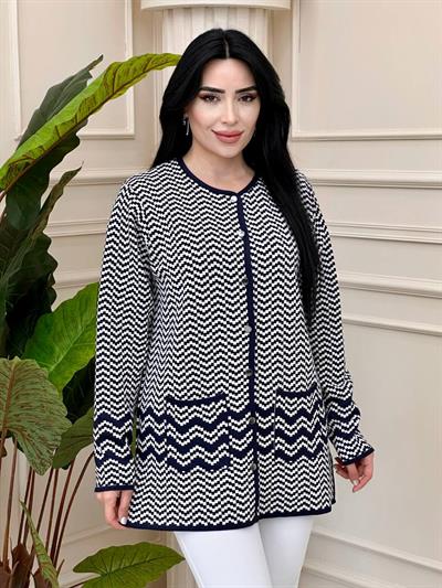 Pötü Kare Düğmeli Hırka 58101 t-24 Lacivert