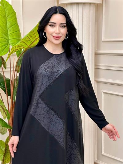 Pramit Desen Yumoş Anne Elbise 9001 t-24 Siyah