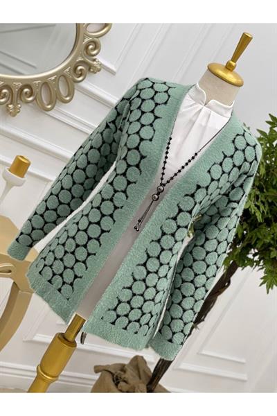Puantiye Yumoş Hırka 4221 Mint yeşili
