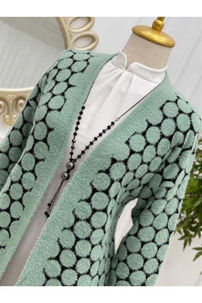 Puantiye Yumoş Hırka 4221 Mint yeşili