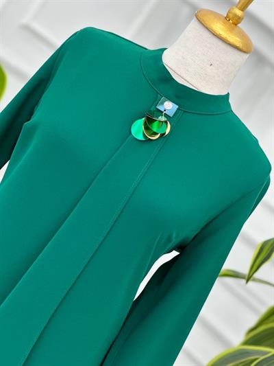 Pul Broş Kapaklı Tunik 5247 T-24 Yeşil