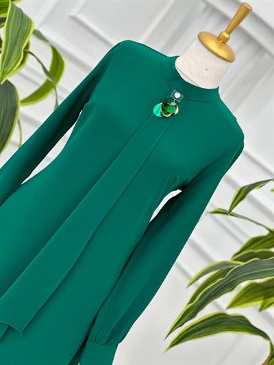 Pul Broş Kapaklı Tunik 5247 T-24 Yeşil