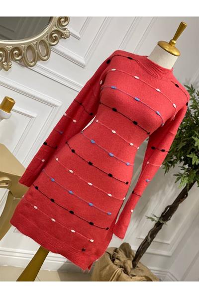Renkli Şerit Yumoş Triko 7089 pembe