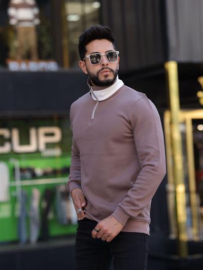 Reset Polo Yaka Fermuarlı Sweat 1809 T-24 Bordo