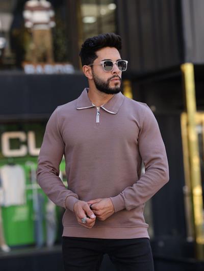 Reset Polo Yaka Fermuarlı Sweat 1809 T-24 Bordo