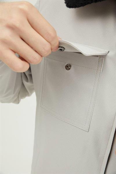 Roletti Yaka Kürk Mont 2909 T-24 Beyaz